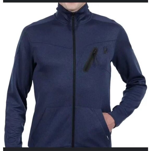 Spyder sweater full zip front blue L - Picture 1 of 10